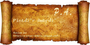 Pintér Ambró névjegykártya